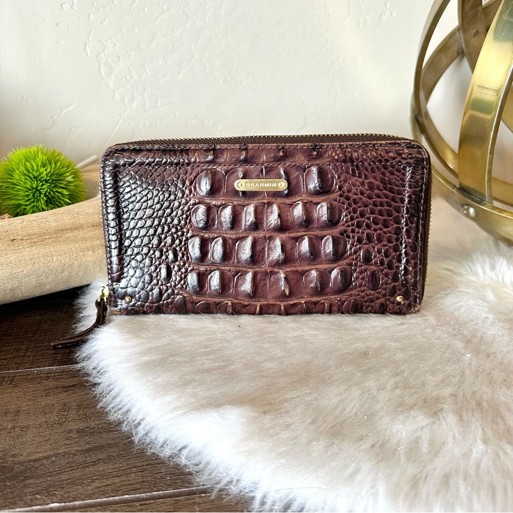 Brahmin croc embossed wallet